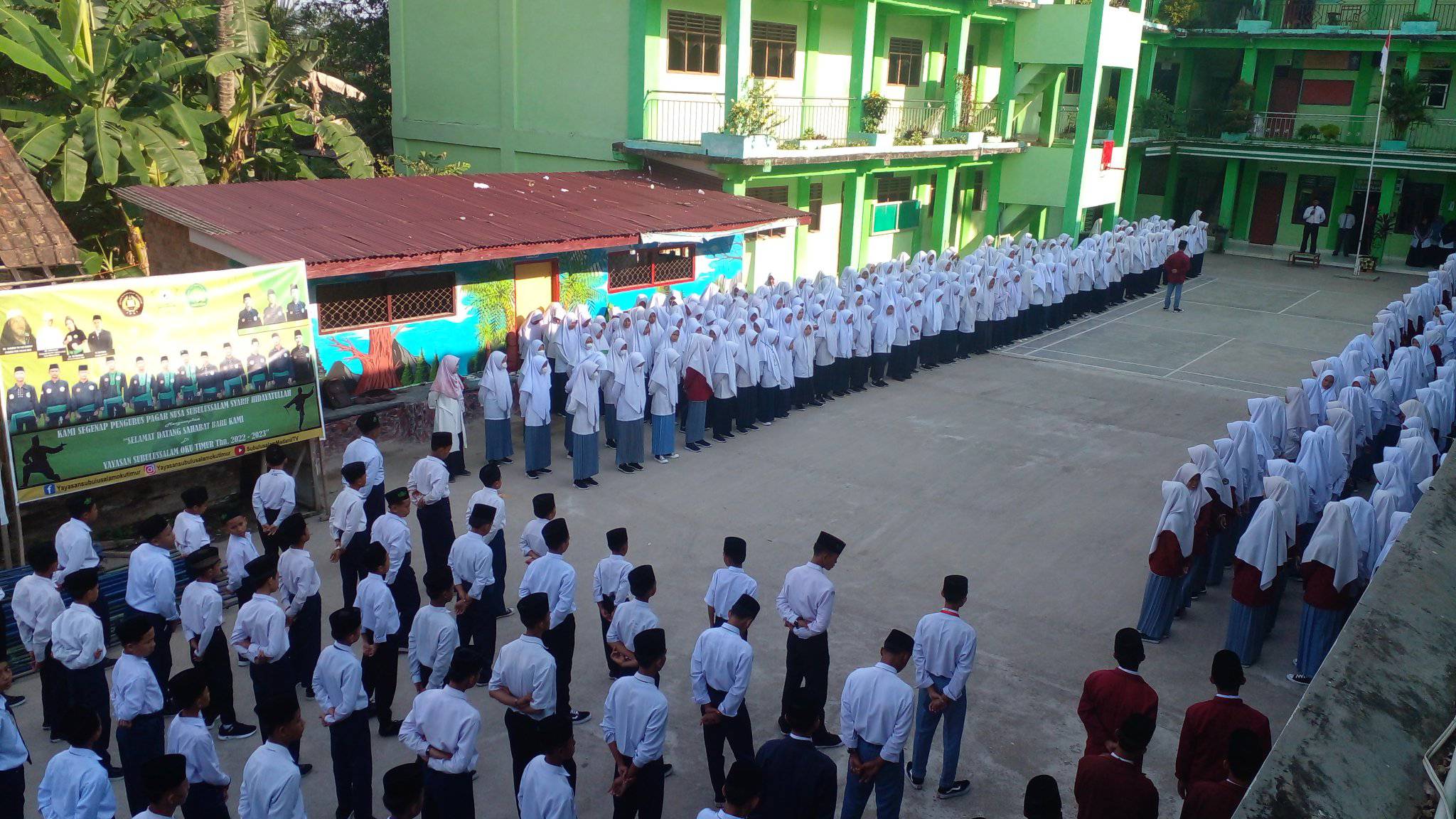 Kegiatan apel pagi Sekaligus pembukaan Ujian Pertengahan Semester (PTS)